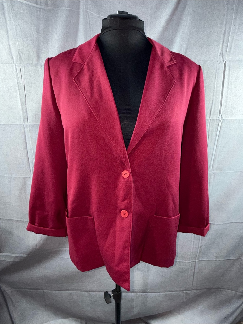 3122-Nikki Women's Dark Red Single-Breasted Blazer Jacket